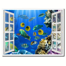 Load image into Gallery viewer, Tropical Island Fish Picture French Window Framed Canvas Print Home Decor Wall Art Collection
