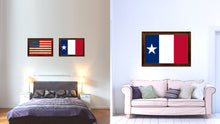 Load image into Gallery viewer, Texas Dodson Historical Flag Canvas Print with Brown Picture Frame Home Decor Wall Art Gift Ideas
