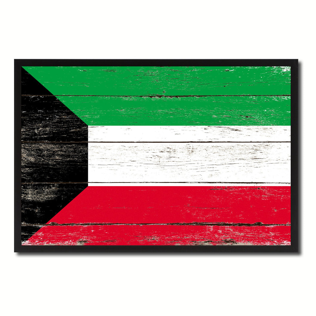 Kuwait Country National Flag Vintage Canvas Print with Picture Frame Home Decor Wall Art Collection Gift Ideas