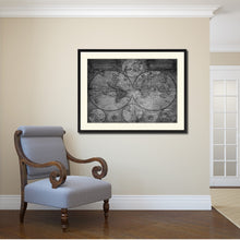 Load image into Gallery viewer, Johann Baptist Homann Vintage B&amp;W Map Canvas Print, Picture Frame Home Decor Wall Art Gift Ideas
