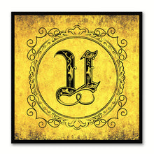 Load image into Gallery viewer, Alphabet U Yellow Canvas Print Black Frame Kids Bedroom Wall Décor Home Art
