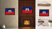 Load image into Gallery viewer, Haiti Country Flag Vintage Canvas Print with Brown Picture Frame Home Decor Gifts Wall Art Decoration Artwork
