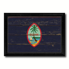Load image into Gallery viewer, Guam US Territory Vintage Flag Canvas Print Black Picture Frame
