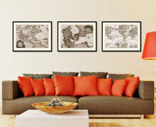 Load image into Gallery viewer, Denmark Centuries Vintage Sepia Map Canvas Print, Picture Frame Gifts Home Decor Wall Art Decoration
