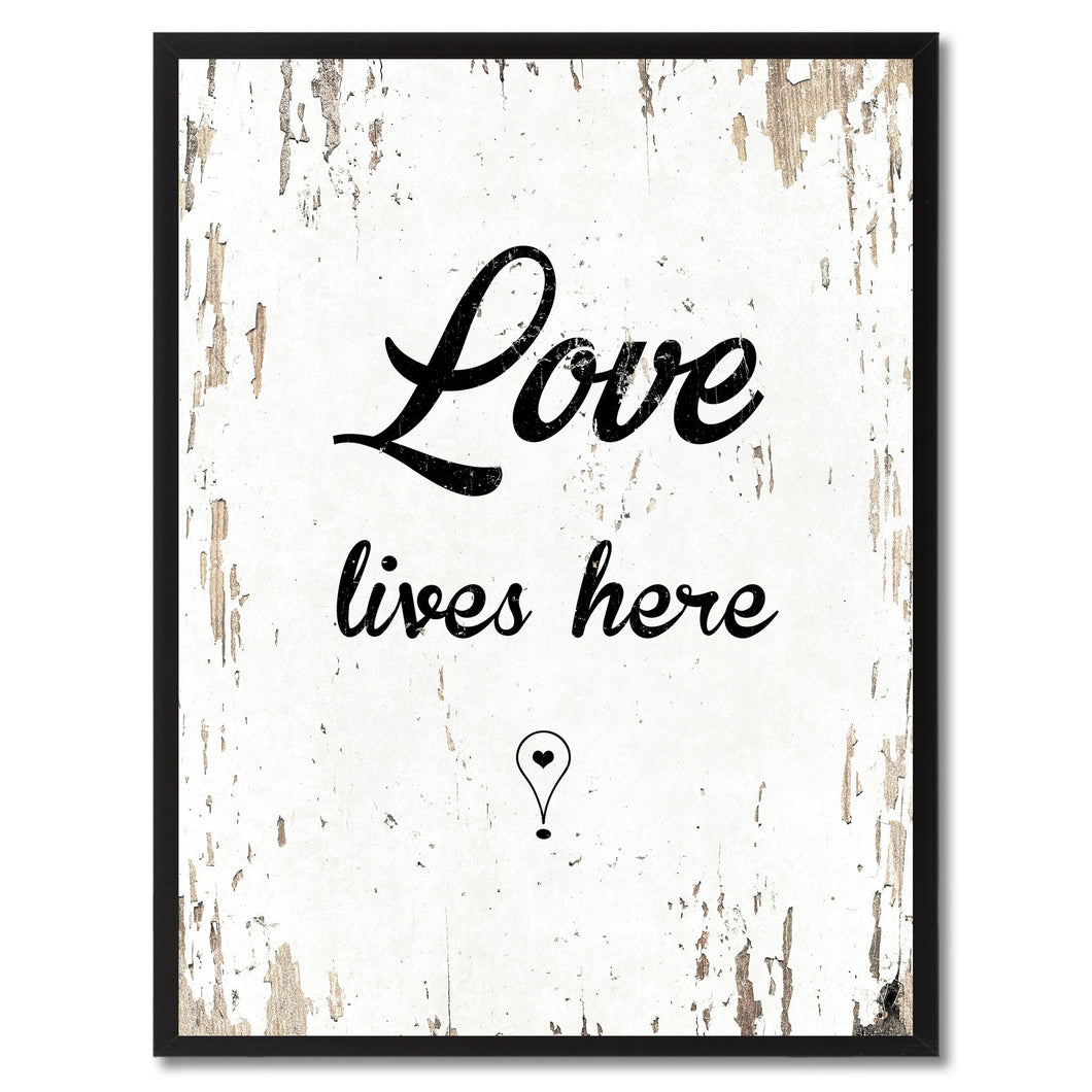 Love lives here Funny Quote Saying Gift Ideas Home Decor Wall Art