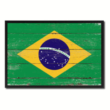 Load image into Gallery viewer, Brazil Country National Flag Vintage Canvas Print with Picture Frame Home Decor Wall Art Collection Gift Ideas
