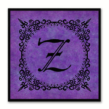 Load image into Gallery viewer, Alphabet Z Purple Canvas Print Black Frame Kids Bedroom Wall Décor Home Art
