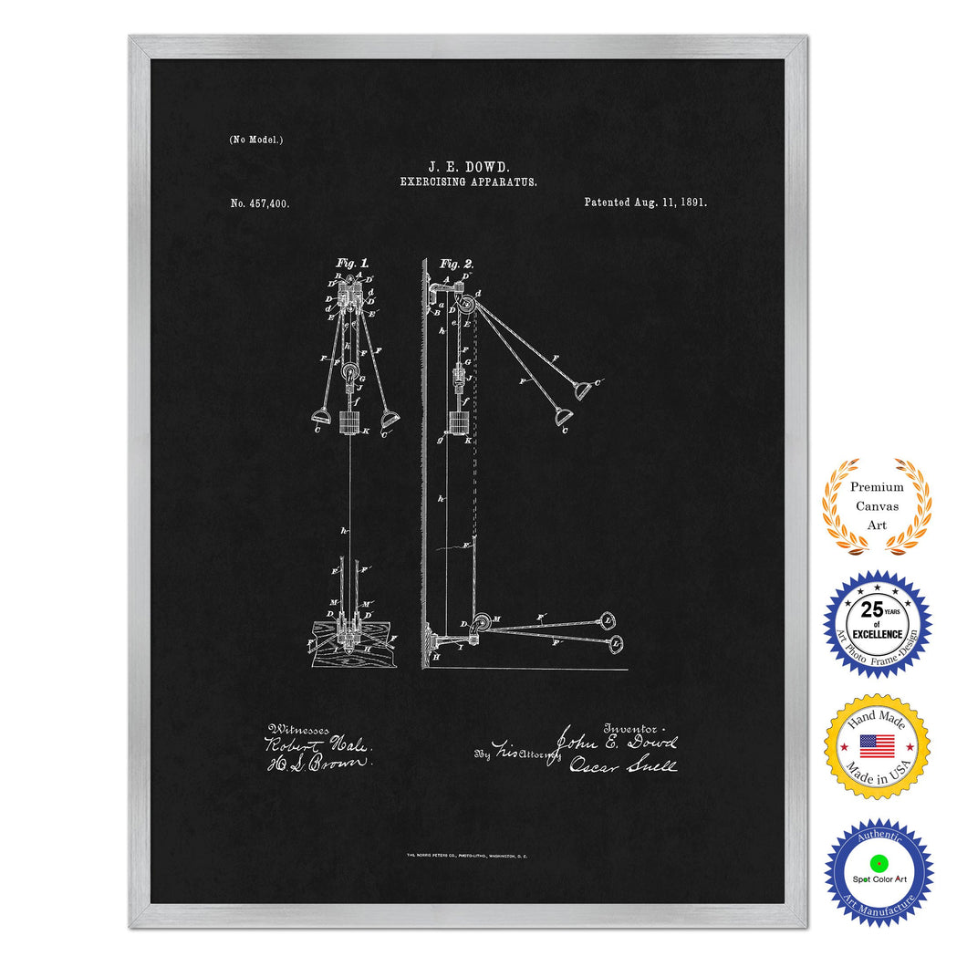 1891 Exercising Apparatus Old Patent Art Print on Canvas Custom Framed Vintage Home Decor Wall Decoration Great for Gifts