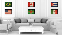 Load image into Gallery viewer, Dominica Country Flag Texture Canvas Print with Black Picture Frame Home Decor Wall Art Decoration Collection Gift Ideas
