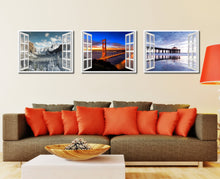 Load image into Gallery viewer, Golden Gate Bridge San Francisco California Sunset Picture French Window Framed Canvas Print Home Decor Wall Art Collection
