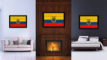 Load image into Gallery viewer, Ecuador Country Flag Vintage Canvas Print with Black Picture Frame Home Decor Gifts Wall Art Decoration Artwork
