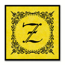 Load image into Gallery viewer, Alphabet Z Yellow Canvas Print Black Frame Kids Bedroom Wall Décor Home Art
