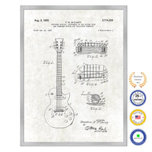 Load image into Gallery viewer, 1955 Guitar Old Patent Art Print on Canvas Custom Framed Vintage Home Decor Wall Decoration Great for Gifts
