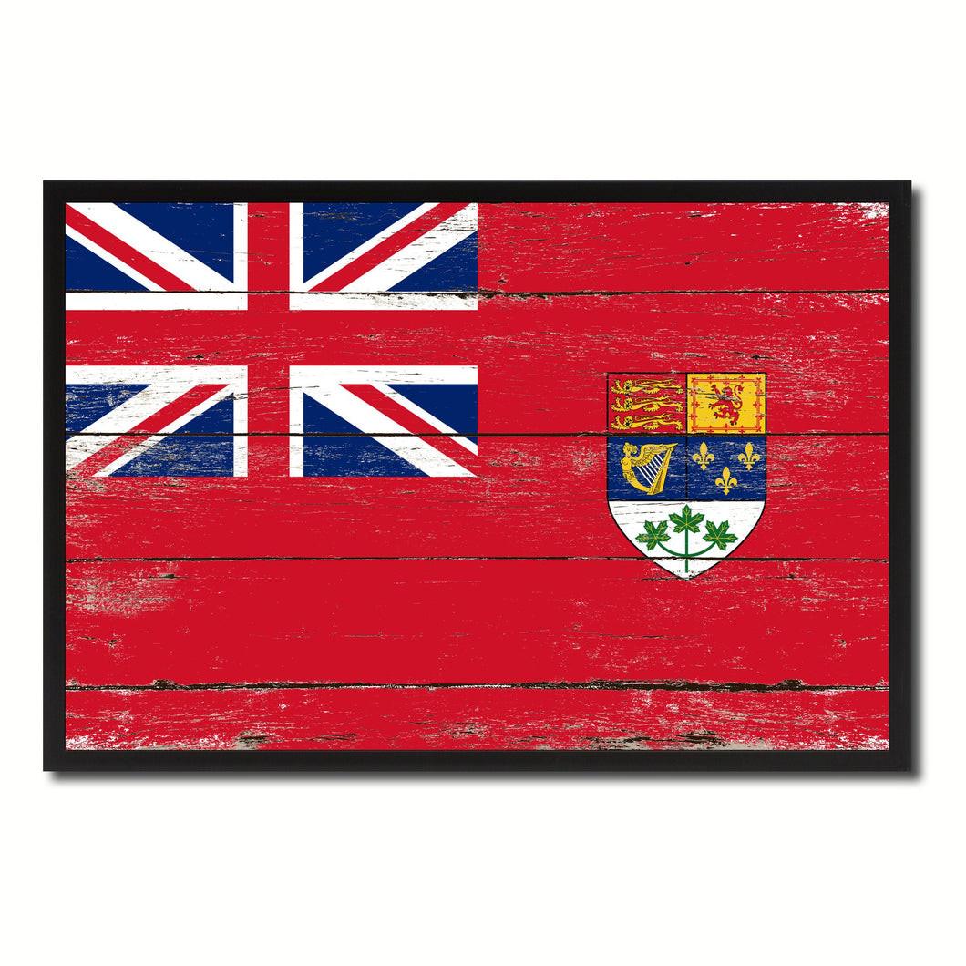 Canadian Red Ensign City Canada Country Flag Vintage Canvas Print with Black Picture Frame Home Decor Wall Art Collectible Decoration Artwork Gifts