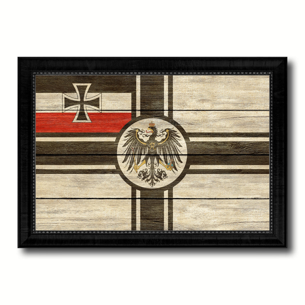 Imperial German Navy 1867-1871 War Military Flag Texture Canvas Print with Black Picture Frame Gift Ideas Home Decor Wall Art