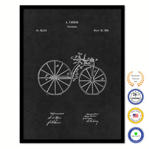 1869 Velocipede Old Patent Art Print on Canvas Custom Framed Vintage Home Decor Wall Decoration Great for Gifts