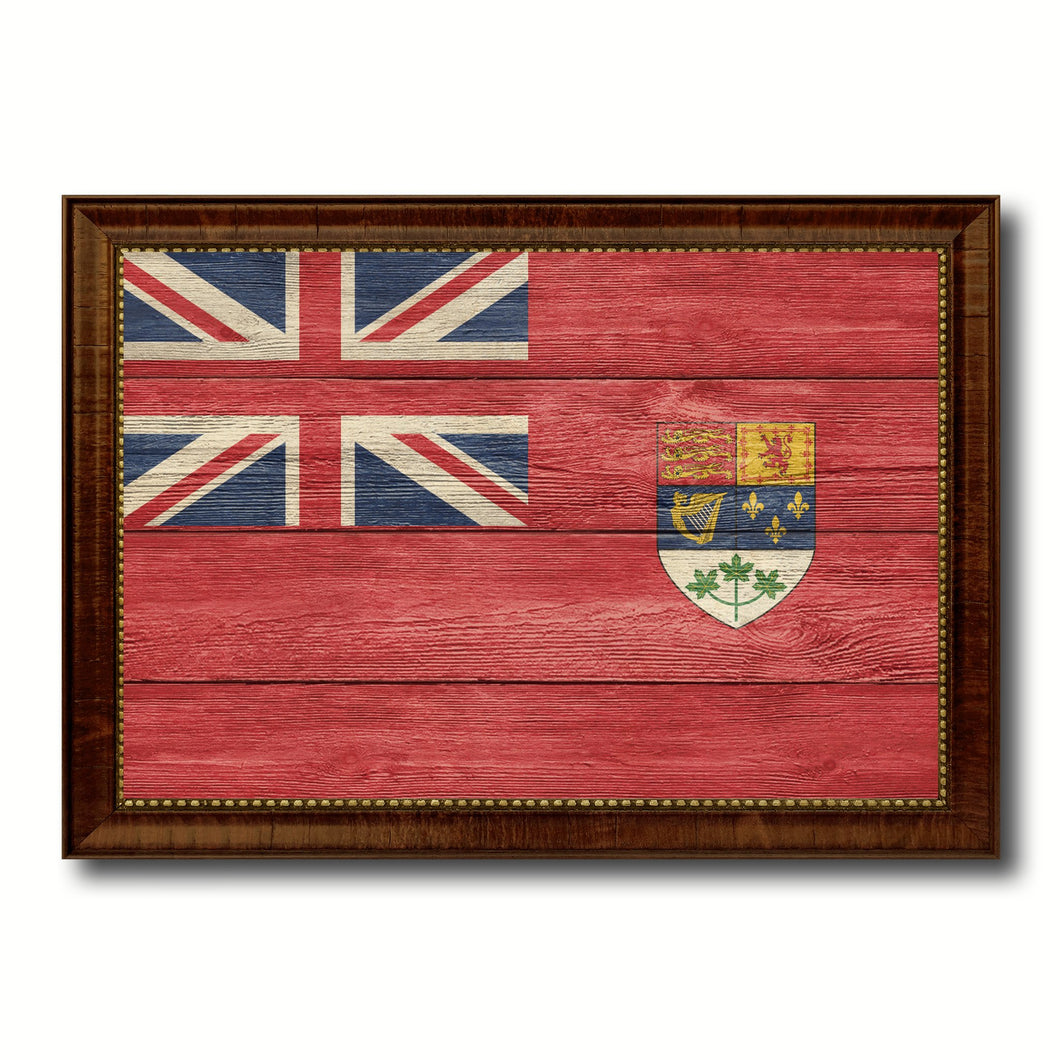Canadian Red Ensign City Canada Country Texture Flag Canvas Print Brown Picture Frame