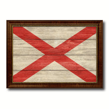 Load image into Gallery viewer, Alabama State Flag Texture Canvas Print with Brown Picture Frame Gifts Home Decor Wall Art Collectible Decoration
