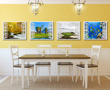 Load image into Gallery viewer, Palm Springs California Golf Course Picture French Window Framed Canvas Print Home Decor Wall Art Collection

