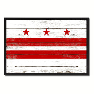 Washington DC Flag Vintage Canvas Print with Black Picture Frame Home Decor Wall Art Collectible Decoration Artwork Gifts