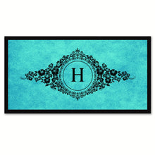 Load image into Gallery viewer, Alphabet Letter H Auqa Canvas Print, Black Custom Frame
