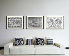 Load image into Gallery viewer, Caribbean Vintage B&amp;W Map Canvas Print, Picture Frame Home Decor Wall Art Gift Ideas
