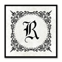 Load image into Gallery viewer, Alphabet R White Canvas Print Black Frame Kids Bedroom Wall Décor Home Art
