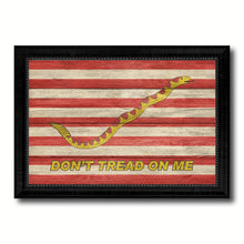 Load image into Gallery viewer, First Navy Jacks Dont Tread On Me Military Flag Texture Canvas Print with Black Picture Frame Gift Ideas Home Decor Wall Art
