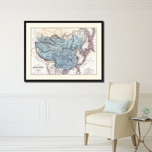China Japan Korea Vintage Antique Map Wall Art Home Decor Gift Ideas Canvas Print Custom Picture Frame