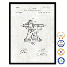 Load image into Gallery viewer, 1881 Solar and transit instrument Old Patent Art Print on Canvas Custom Framed Vintage Home Decor Wall Decoration Great for Gifts
