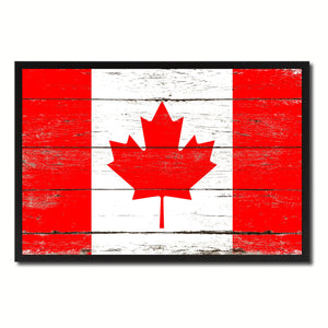 Canada Country National Flag Vintage Canvas Print with Picture Frame Home Decor Wall Art Collection Gift Ideas