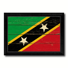 Load image into Gallery viewer, Saint Kitts and Nevis Country Flag Vintage Canvas Print with Black Picture Frame Home Decor Gifts Wall Art Decoration Artwork
