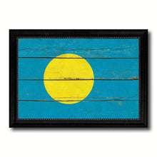 Load image into Gallery viewer, Palau Country Flag Vintage Canvas Print with Black Picture Frame Home Decor Gifts Wall Art Decoration Artwork
