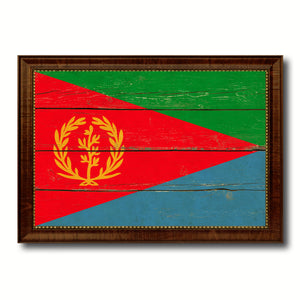 Eritrea Country Flag Vintage Canvas Print with Brown Picture Frame Home Decor Gifts Wall Art Decoration Artwork