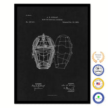Load image into Gallery viewer, 1883 Mask for Baseball Catchers Old Patent Art Print on Canvas Custom Framed Vintage Home Decor Wall Decoration Great for Gifts
