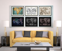 Load image into Gallery viewer, World Ocean Currents Vintage Vivid Sepia Map Canvas Print, Picture Frames Home Decor Wall Art Decoration Gifts
