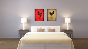 Zodiac Rooster Horoscope Canvas Print, Black Picture Frame Home Decor Wall Art Gift