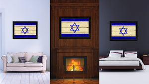 Israel Country Flag Vintage Canvas Print with Black Picture Frame Home Decor Gifts Wall Art Decoration Artwork