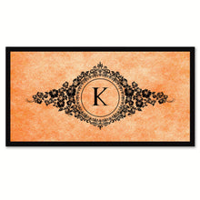 Load image into Gallery viewer, Alphabet Letter K Orange Canvas Print, Black Custom Frame
