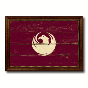 Phoenix City Arizona State Vintage Flag Canvas Print Brown Picture Frame