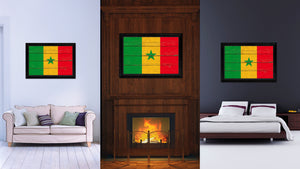 Senegal Country Flag Vintage Canvas Print with Black Picture Frame Home Decor Gifts Wall Art Decoration Artwork