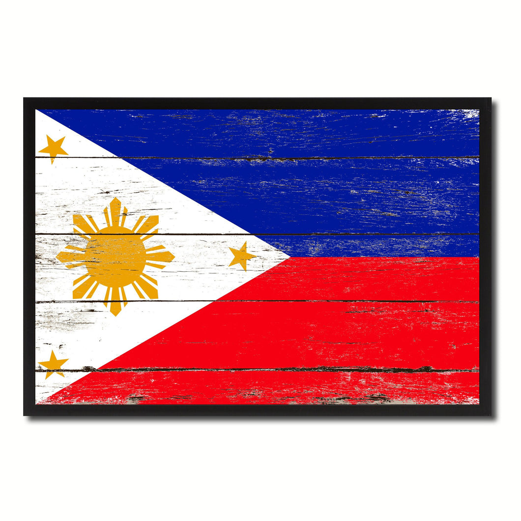 Philippines Country National Flag Vintage Canvas Print with Picture Frame Home Decor Wall Art Collection Gift Ideas