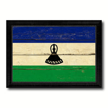Load image into Gallery viewer, Lesotho Country Flag Vintage Canvas Print with Black Picture Frame Home Decor Gifts Wall Art Decoration Artwork
