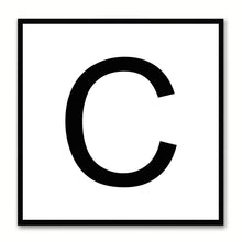 Load image into Gallery viewer, Alphabet C White Canvas Print Black Frame Kids Bedroom Wall Décor Home Art
