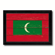 Load image into Gallery viewer, Maldives Country Flag Vintage Canvas Print with Black Picture Frame Home Decor Gifts Wall Art Decoration Artwork

