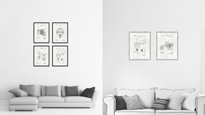 1944 Doctor Intravenous Injection Equipment Antique Patent Artwork Silver Framed Canvas Print Home Office Decor Great for Doctor Paramedic Surgeon Hospital Medical Student