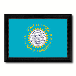 South Dakota State Flag Canvas Print with Custom Black Picture Frame Home Decor Wall Art Decoration Gifts