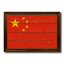 Load image into Gallery viewer, China Country Flag Vintage Canvas Print with Brown Picture Frame Home Decor Gifts Wall Art Decoration Artwork
