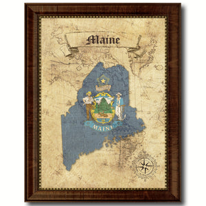 Maine State Vintage Map Home Decor Wall Art Office Decoration Gift Ideas