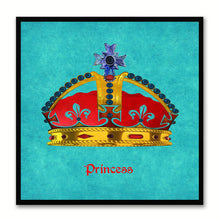 Load image into Gallery viewer, Princess Aqua Canvas Print Black Frame Kids Bedroom Wall Home Décor
